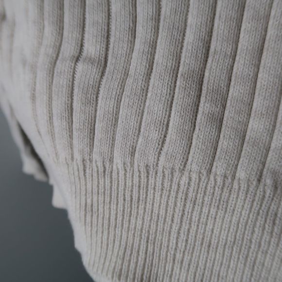 EUC Jeanne Pierre Cotton Ribbed Cream Turtleneck - Picture 5 of 7